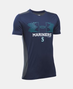 Boys' Seattle Mariners UA Tech™ Blocked T-Shirt 1 Color $26.99