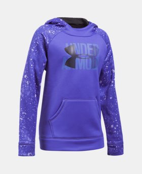 Girls' UA Armour® Fleece Big Logo Printed Hoodie 4 Colors $44.99