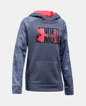 Girls' UA Armour® Fleece Big Logo Printed Hoodie 1 Color $44.99