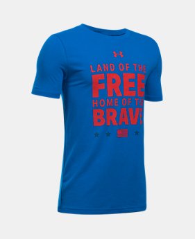 Boys' UA Americana Home Of Brave T-Shirt 1 Color $11.24