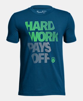 Boys' UA Hard Work T-Shirt 1 Color Available $15