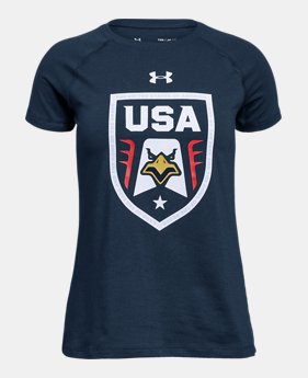 Girls' UA Stars & Stripes Eagle T-Shirt 1 Color Available $19.99