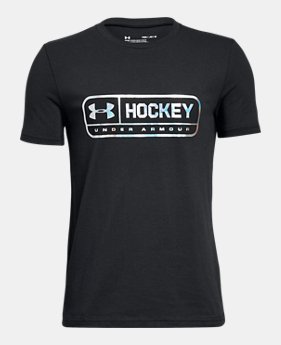 New Arrival Boys' UA Hockey Jock Tag T-Shirt 2 Colors Available $25