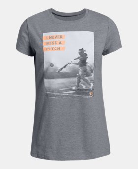 New Arrival Girls' UA Never Miss Pitch T-Shirt 1 Color Available $20
