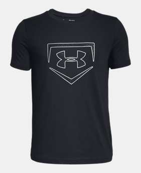 New Arrival Boys' UA Plate Icon Short Sleeve T-Shirt 2 Colors Available $20