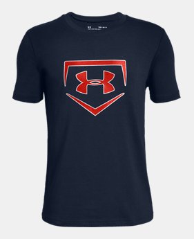 New Arrival Boys' UA Plate Icon Short Sleeve T-Shirt 2 Colors Available $20