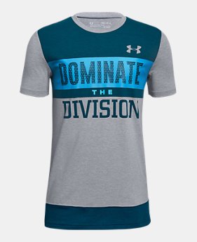 New Arrival Boys' UA Dominate The Division Short Sleeve T-Shirt 2 Colors Available $30