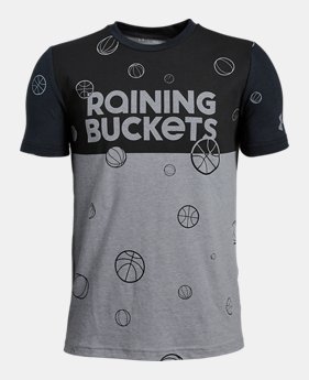 New Arrival Boys' UA Raining Buckets Short Sleeve T-Shirt FREE U.S. SHIPPING 1 Color Available $20
