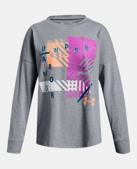 New Arrival Girls' UA Verge Branded Long Sleeve T-Shirt 1 Color Available $25