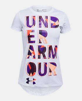 New Arrival Girls' UA Hybrid 2.0 Big Logo T-Shirt FREE U.S. SHIPPING 3 Colors Available $20