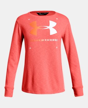 New Arrival Girls' UA Finale Terry Crew 2 Colors Available $45