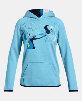 New Arrival Girls' Armour Fleece® Print Logo Hoodie 1 Color Available $40
