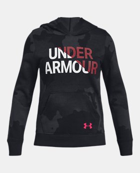 New Arrival Girls' UA Rival Fleece Wordmark Hoodie FREE U.S. SHIPPING 3 Colors Available $45