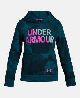 Girls' UA Rival Fleece Wordmark Hoodie 4 Colors Available $45
