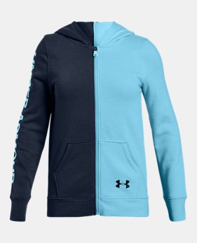 Girls' UA Rival Fleece Full Zip Hoodie 3 Colors Available $45