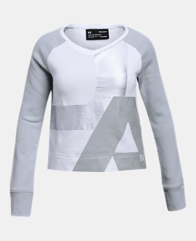Girls' UA Rival Fleece Crew 2 Colors Available $50