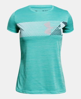 Girls' UA Hybrid Big Logo T-Shirt 4 Colors Available $20