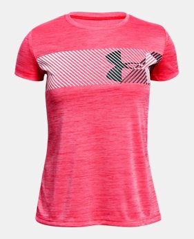 Girls' UA Hybrid Big Logo T-Shirt 4 Colors $20
