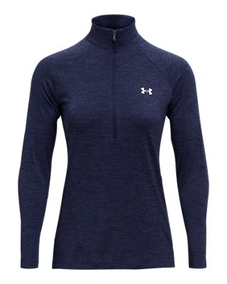 Under Armour Womens Navy Blue Tech Twist 1/2 Zip Long-Sleeve T-Shirt ...