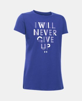 Girls' UA Never Give Up T-Shirt 1 Color $11.24