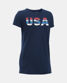 Girls' UA USA Pride T-Shirt 1 Color $11.24
