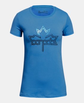Girls' UA Team Canada Performance Leaf Graphic T-Shirt 2 Colors $30