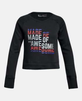 New Arrival Girls' UA Rival Fleece Crew 1 Color Available $40