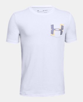 New Arrival Boys' UA Hypno Pocket Short Sleeve T-Shirt 2 Colors Available $30
