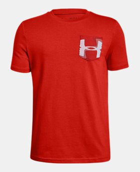 New Arrival Boys' UA Hypno Pocket Short Sleeve T-Shirt FREE U.S. SHIPPING 1 Color Available $25