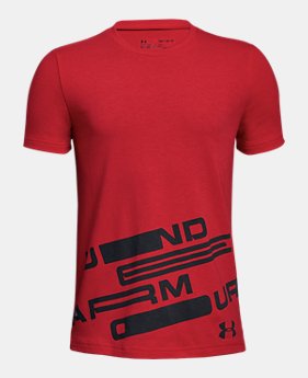Boys' UA Spatter Branded Short Sleeve T-Shirt 1 Color Available $20