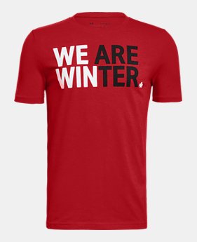 Boys' UA Team Canada Performance We Are Winter T-Shirt 1 Color Available $18 to $22.5