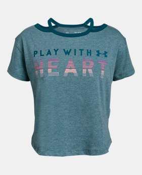 New Arrival Girls' UA Finale 'Play With Heart' T-Shirt 1 Color Available $20