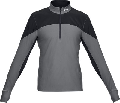 Playera UA Qualifier de &frac12; cierre para hombre, Black, pdpMainDesktop image number 4