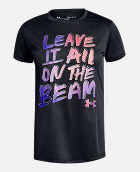 New Arrival Girls' UA Leave It On The Beam T-Shirt FREE U.S. SHIPPING 1 Color Available $20