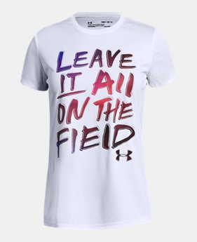 New Arrival Girls' UA Leave It On The Field T-Shirt FREE U.S. SHIPPING 1 Color Available $20