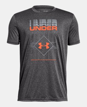 New Arrival Boys' UA Rippled Duo Logo Short Sleeve T-Shirt 4 Colors Available $25