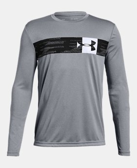 Boys' UA Pixel Crossbar Long Sleeve T-Shirt 4 Colors Available $25