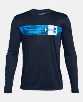 Boys' UA Pixel Crossbar Long Sleeve T-Shirt 1 Color Available $25