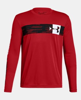 Boys' UA Pixel Crossbar Long Sleeve T-Shirt 1 Color Available $25