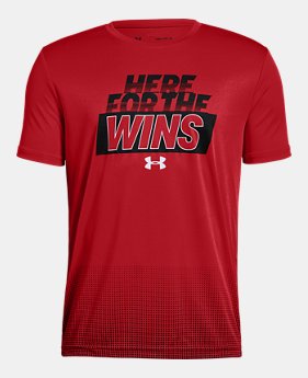 New Arrival Boys' UA Here For The Wins Short Sleeve T-Shirt FREE U.S. SHIPPING 1 Color Available $20