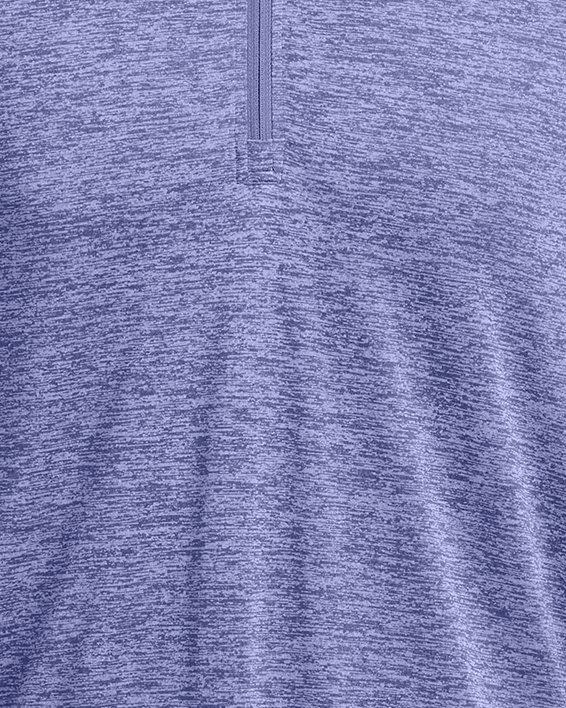 Herenshirt UA Tech™ met korte rits en lange mouwen, Purple, pdpMainDesktop image number 2