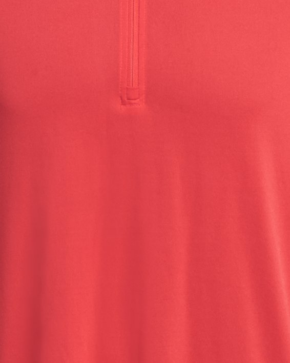 Herenshirt UA Tech™ met korte rits en lange mouwen, Red, pdpMainDesktop image number 3