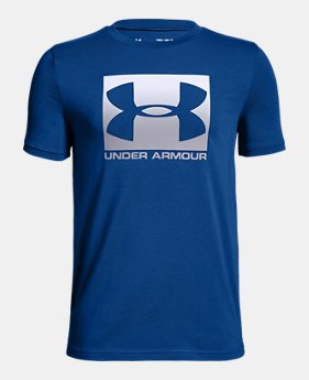 Boys' UA Box Logo Short Sleeve T-Shirt 1 Color Available $20