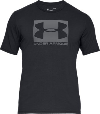 Under Armour Mens Boxed Sportstyle T Shirt Tee Top Navy Blue Red Sports Gym 
