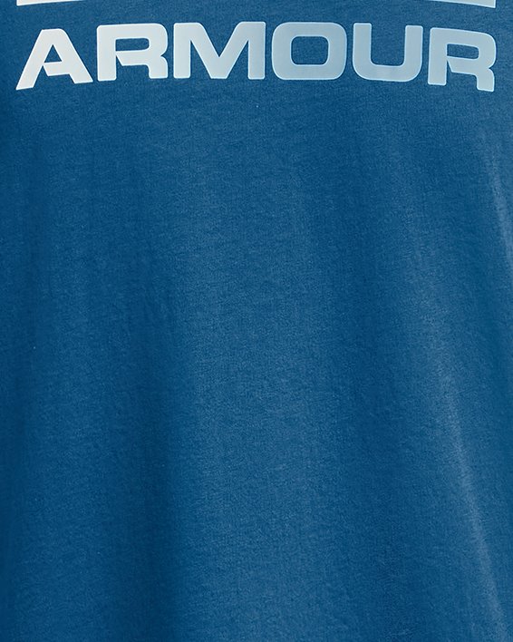 เสื้อแขนสั้น UA Team Issue Wordmark สำหรับผู้ชาย in Blue image number 4