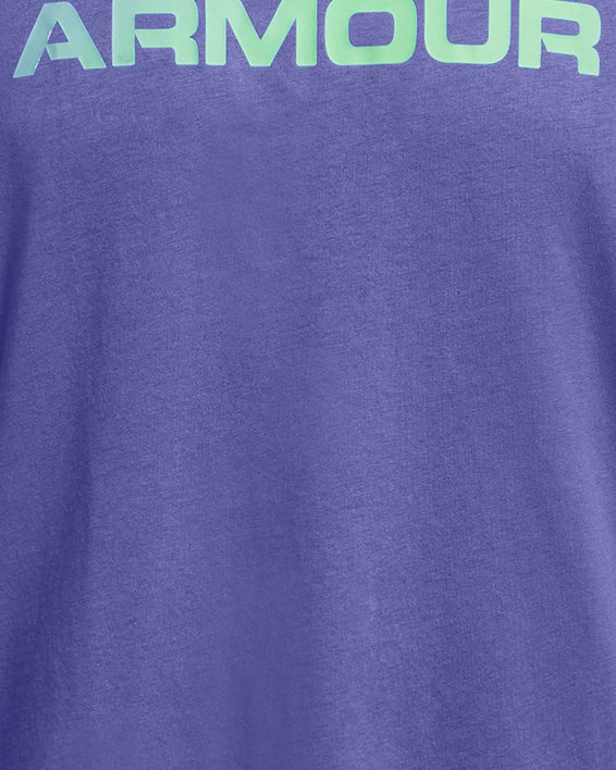 Men's UA Team Issue Wordmark Short Sleeve in Purple image number 2