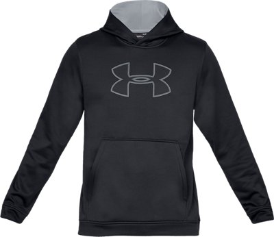 Under Armour Perf. Graphic Fleece Hoodie — 001-BLK/GRY