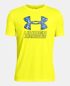 New to Outlet Boys' UA Print Fill Logo T-Shirt LIMITED TIME ONLY 1 Color Available $14.99