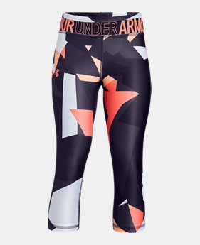 New Arrival Girls' HeatGear® Armour Novelty Capri FREE U.S. SHIPPING 4 Colors Available $35