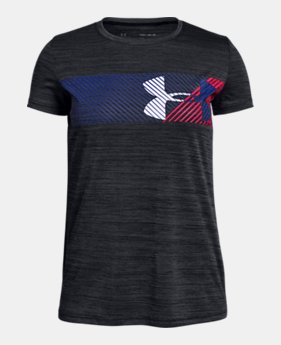 New Arrival Girls' UA Hybrid Big Logo Short Sleeve T-Shirt FREE U.S. SHIPPING 2 Colors Available $20
